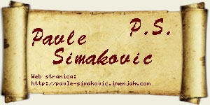 Pavle Simaković vizit kartica